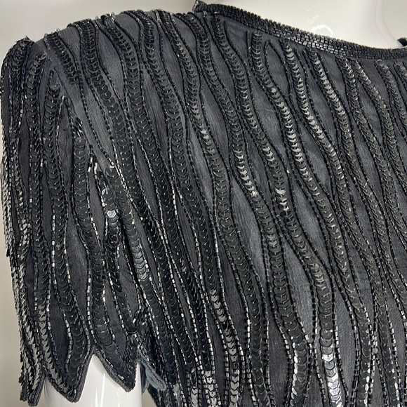 Stenay Sz 8 Two Piece Black Fully Beaded Skirt and T-shirt Set - Picture 8 of 9